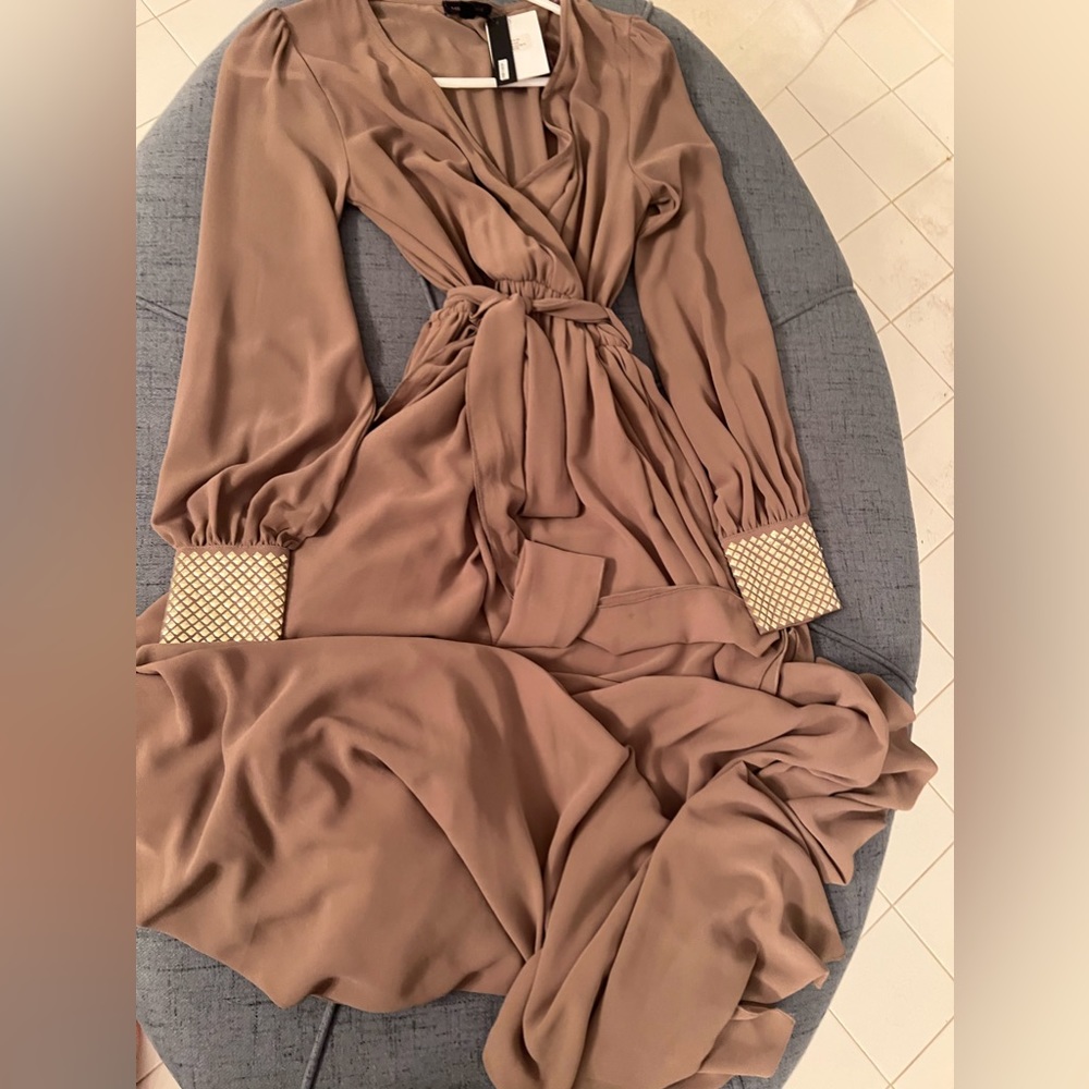 Miss Avenue light brown Maxi Dress size Small